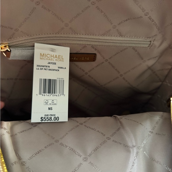 Michael Kors Tan and Brown Logo Backpack main image 5